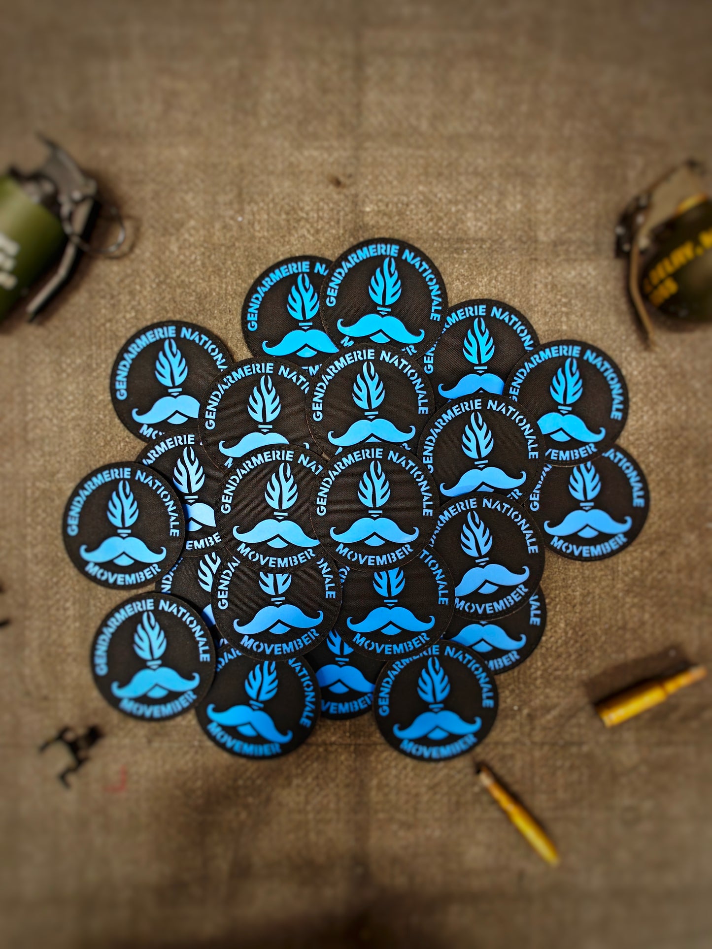 Movember Gendarmerie nationale Patch lasercut