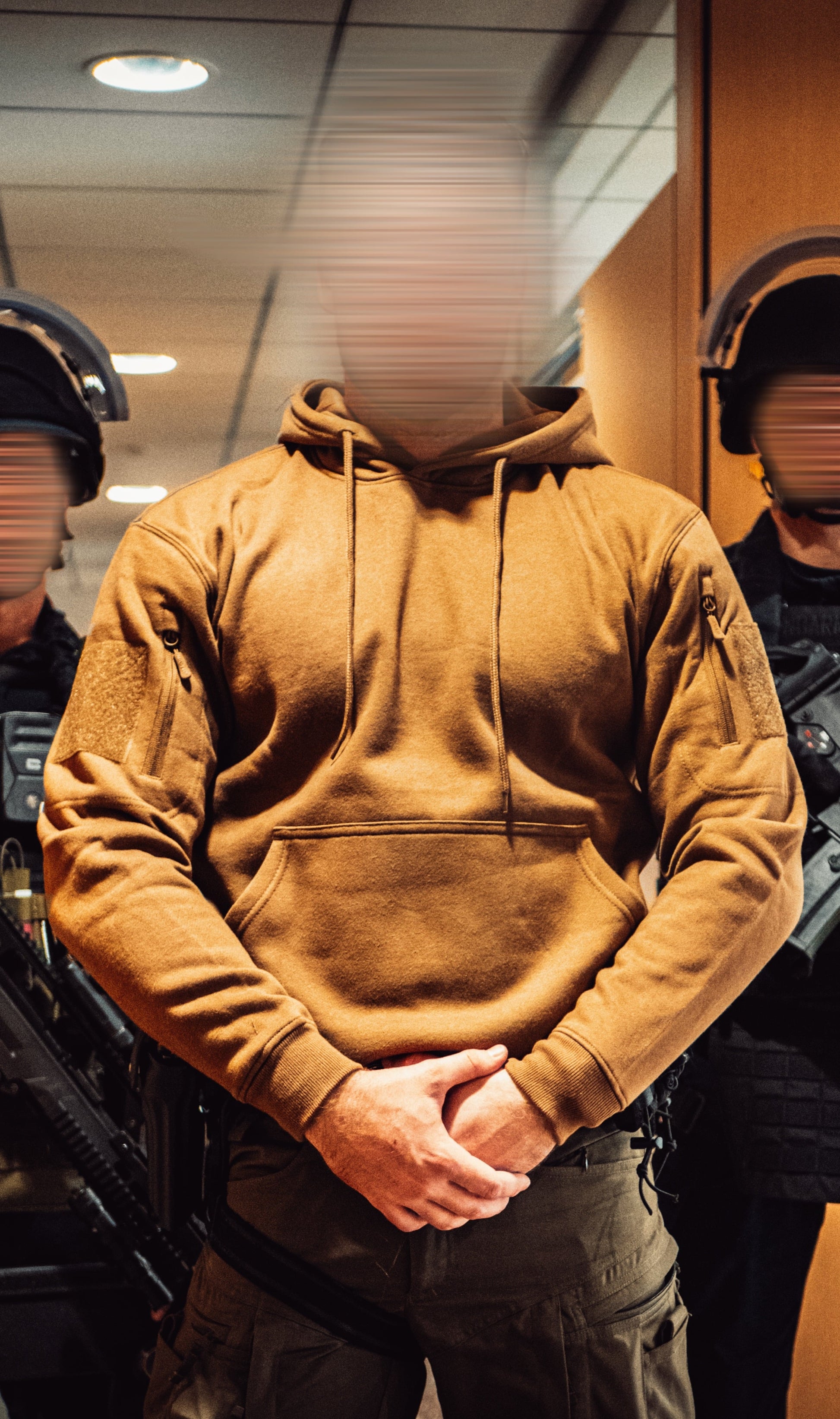 Veste Capuche Veste Sans Manche Gendarmerie Gilet Capuche Noir