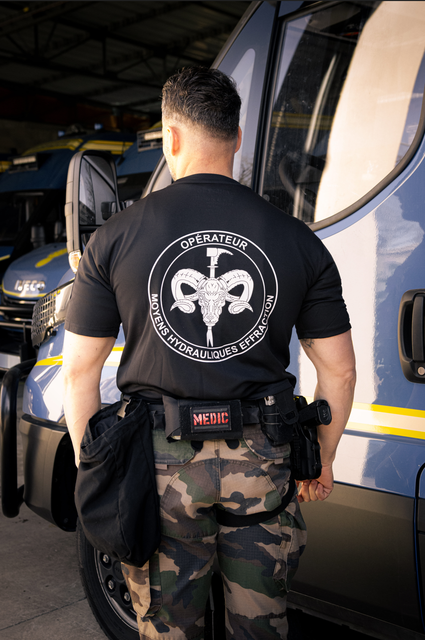 T-shirt Opérateur Moyens Hydrauliques Effraction Tactique Gendarmerie